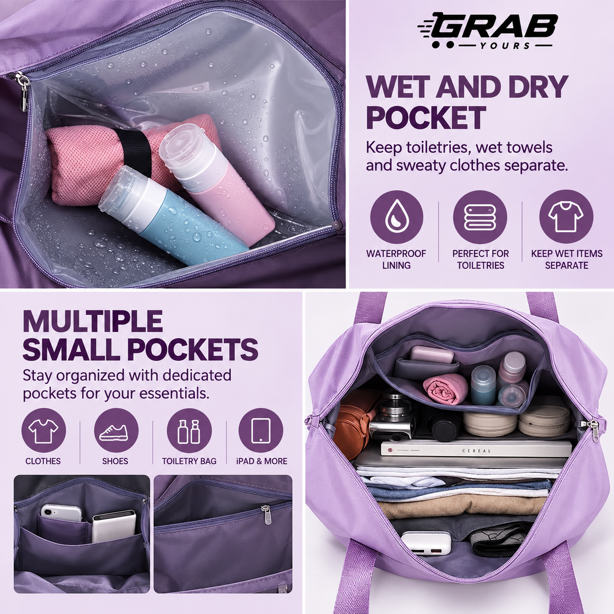 Grab Yours™ Women’s Carry-On Travel Tote Bag