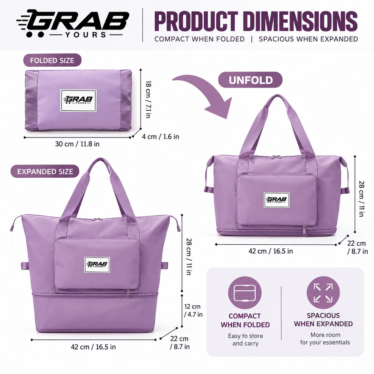 Grab Yours™ Women’s Carry-On Travel Tote Bag
